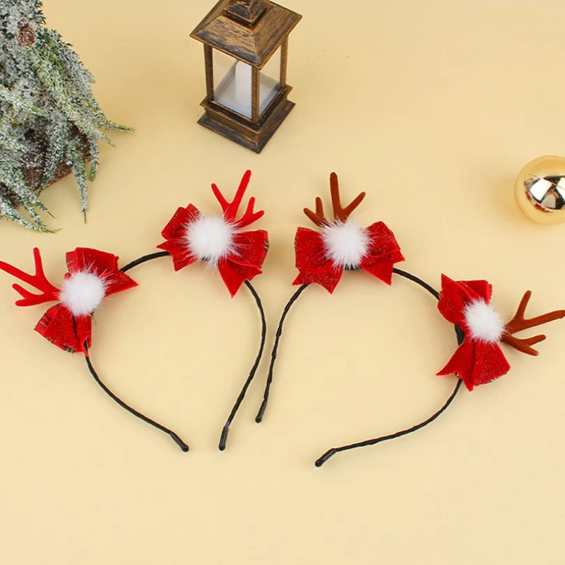 

Новинка, повязка на голову с рождественскими рогами, Рождественское украшение, головной убор, аксессуары для волос