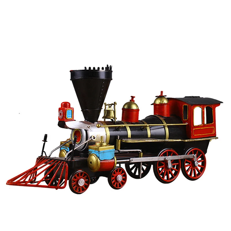 

Antique Train Miniature Model Steam Locomotive With Bucket Model Children Birthday Gifts Home Study Room Decoration Ornament