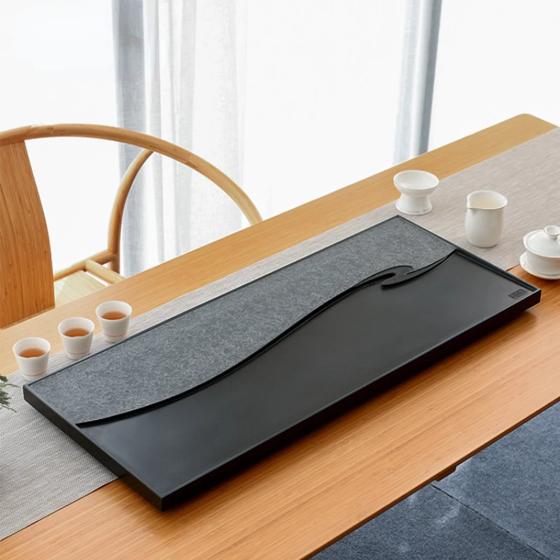 

View black stone tea consolidation block home stone tea sea tea table natural large stone tea tray drainage simple tea set