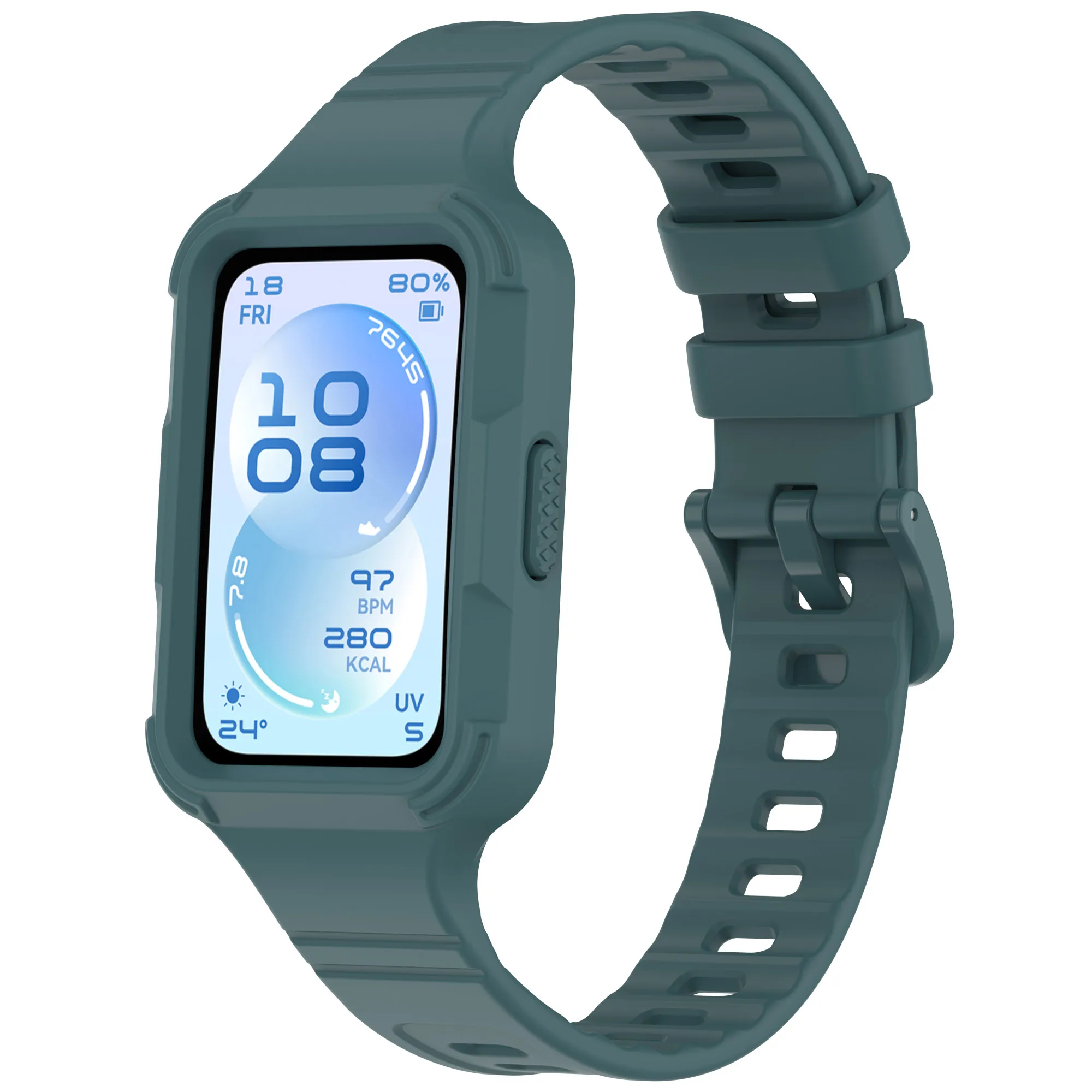 Фото Силиконовый чехол 2 в 1 + ремешок для часов Huawei Band 11, браслет для умных часов, спортивный силиконовый сменный ремешок, браслет-ремешок №4