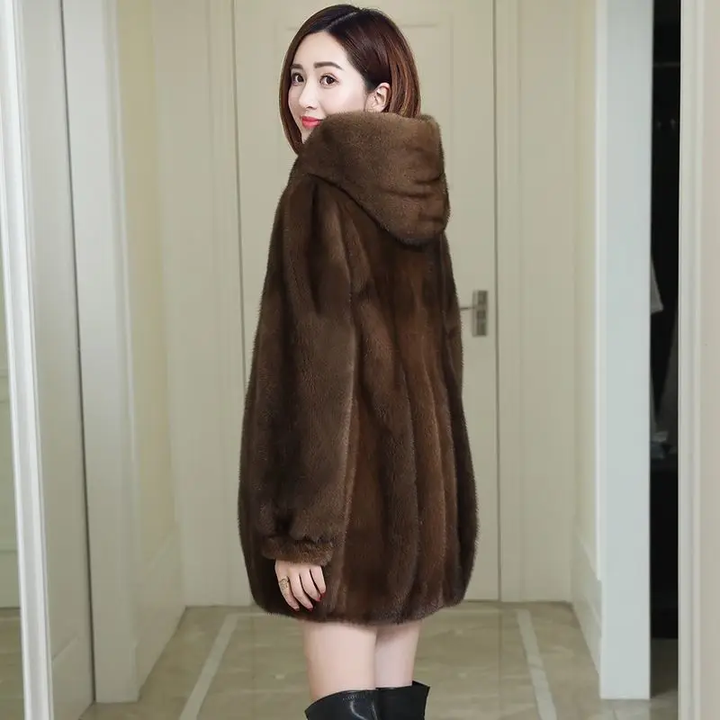 At A Loss Overcoat Female Coats Fur Thick Winter Office Lady Other Fur Yes Real Fur Fur Coat Women enlarge