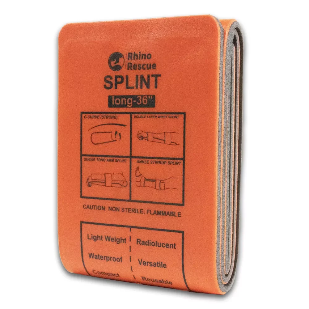 

Шина для оказания первой помощи RHINO 36In универсальная для локтя/колена медицинская легкая многоразовая Боевая для первой помощи при перелом...