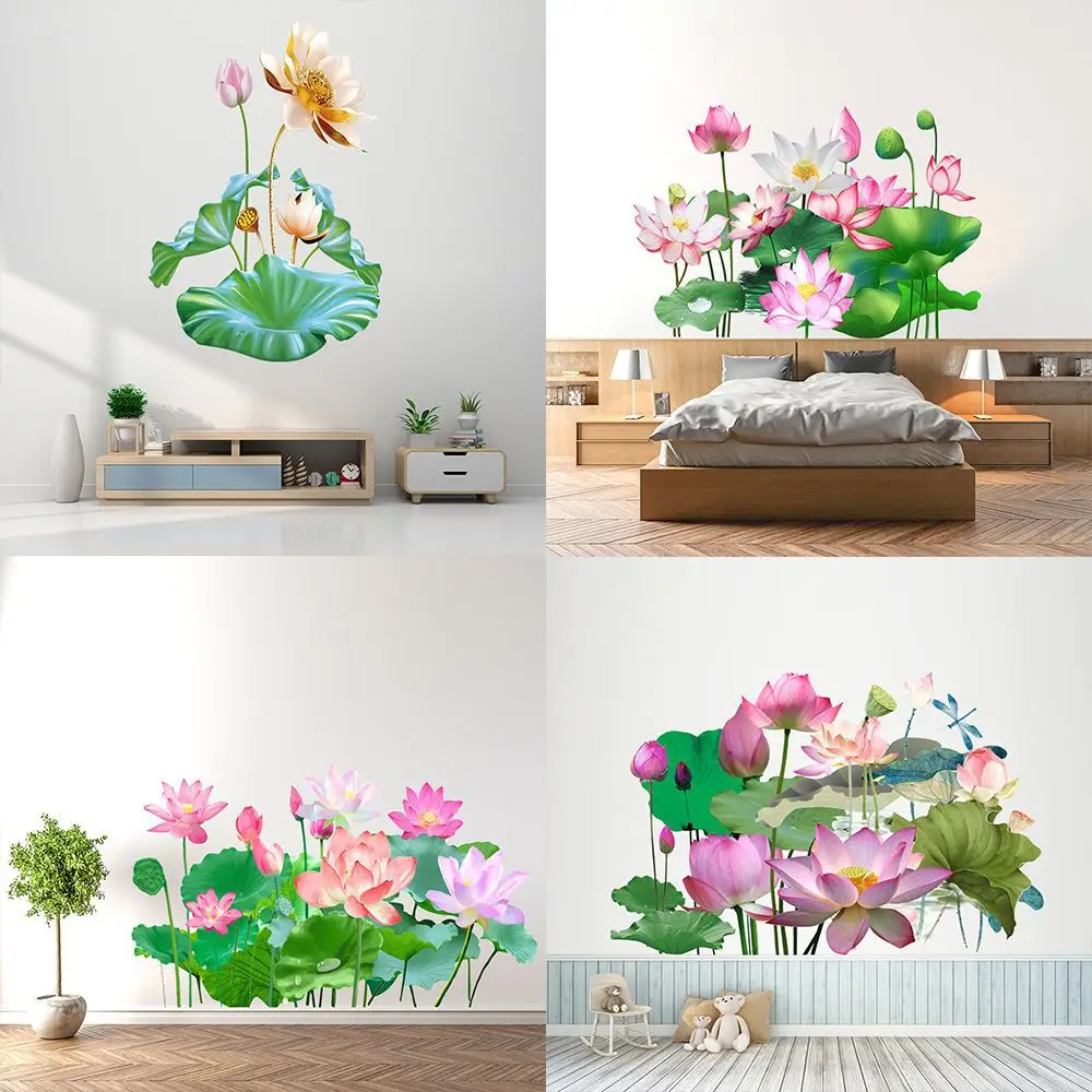 

Golden lotus wall decoration painting living room bedroom children's room corridor porch living room decoration PVC accessories