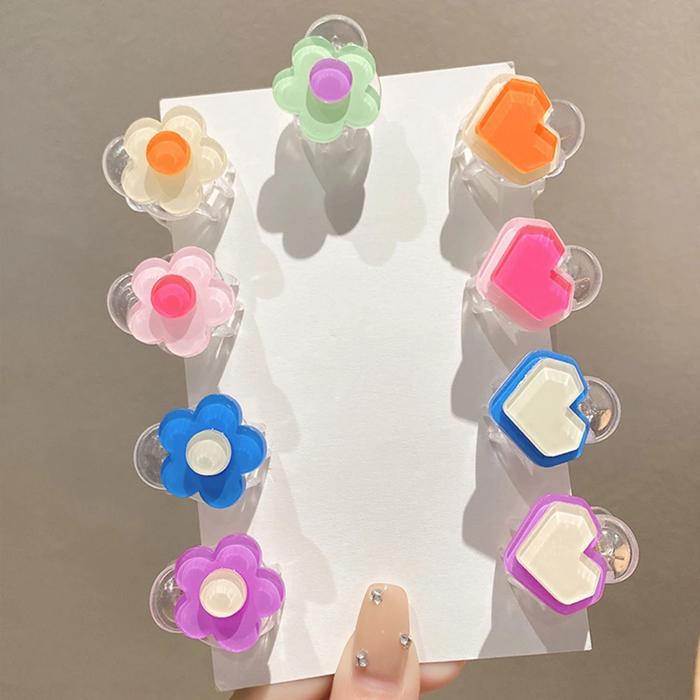 

Girls Korean Hair Claws Women Candy Color Hair Crab Clamps Hairdress Clear Small Hairpins Flower Shape Hair Accessories Headwear