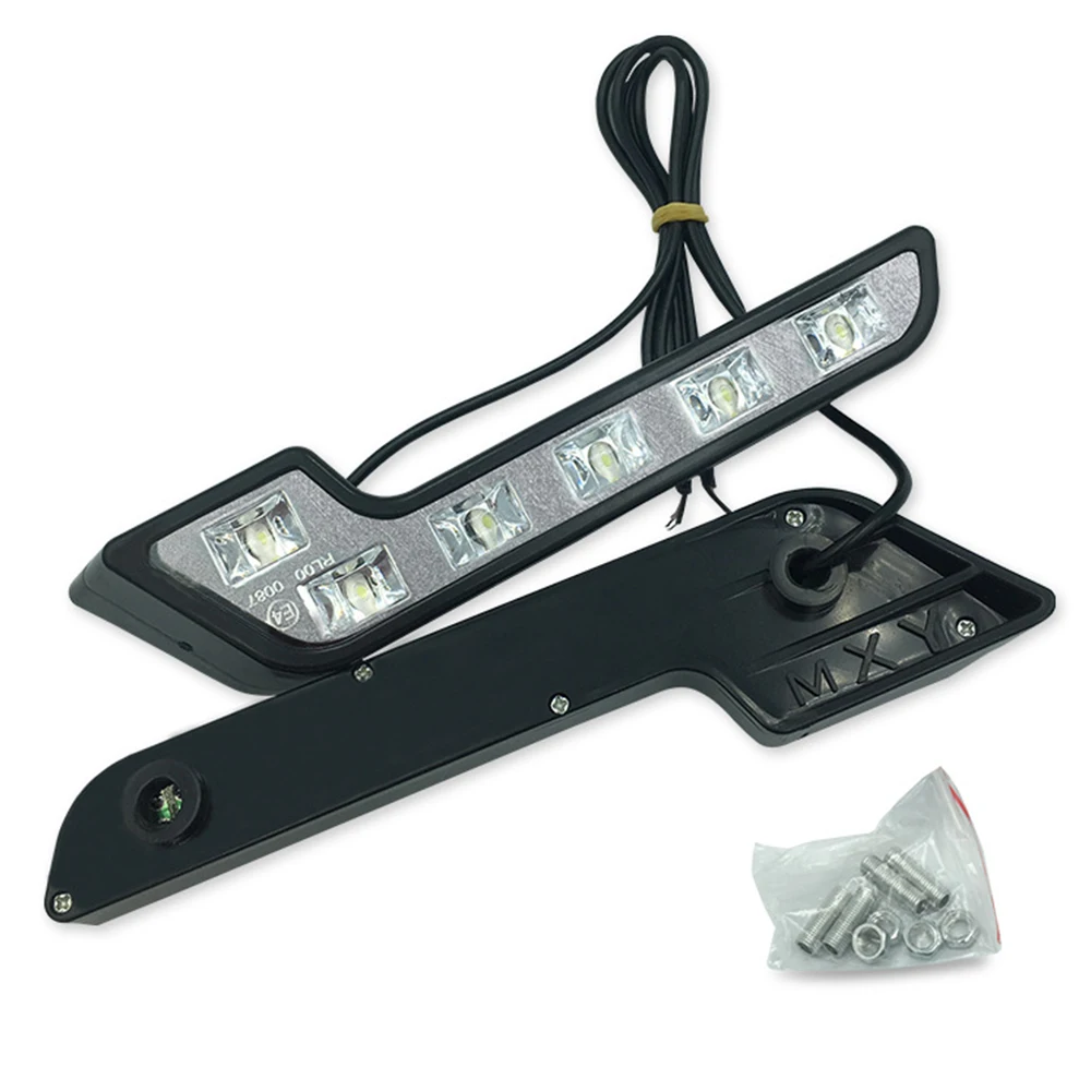 

Универсальные 2 шт. Светодиодные автомобильные дневные ходовые огни 6LED 12 В L-образные противотуманные фары Прочные водонепроницаемые автомобильные светодиодные лампы