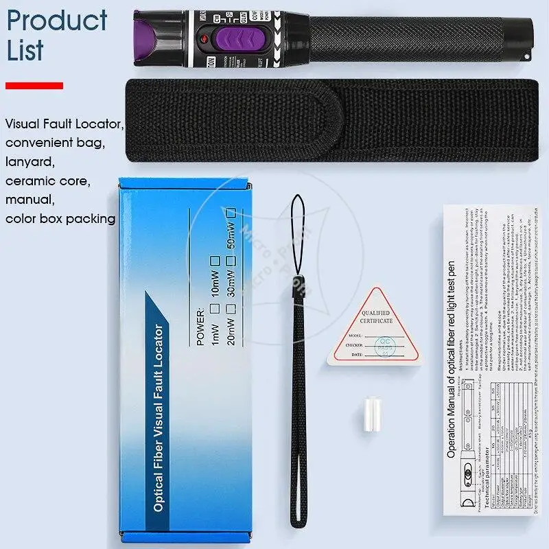 Preferential price Laser 30MW/20MW/10MW/5KM Visual Fault Locator Fiber Optic Cable Tester 10-30Km Range VFL AUA-30 | Мобильные