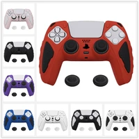 playvital knight edition anti slip silicone cover skin soft rubber case for ps5 controller with thumbgrip caps