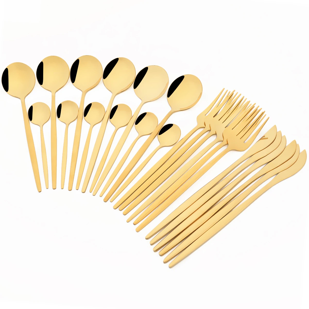 24 шт. зеркальные столовые приборы из нержавеющей стали