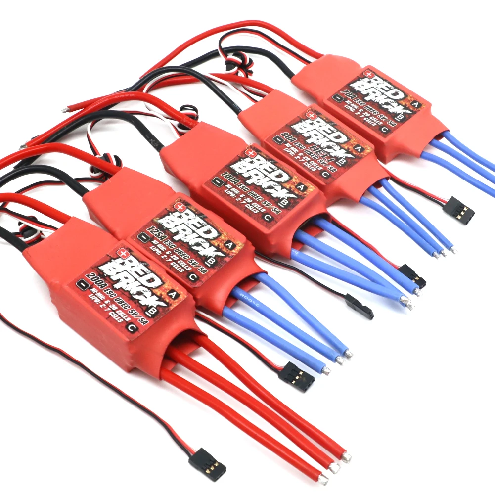 Red Brick ESC 50A/70A/80A/100A/125A/200A Brushless ESC Electronic Speed Controller 5V/3A 5V/5A BEC for FPV Multicopter