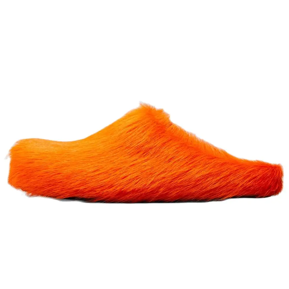 Horsehair Slippers Women Round Toe Furry Mules Shoes Woman Fashion Comfort Flat Slides Woman Wool Winter Shoes Women Slippers