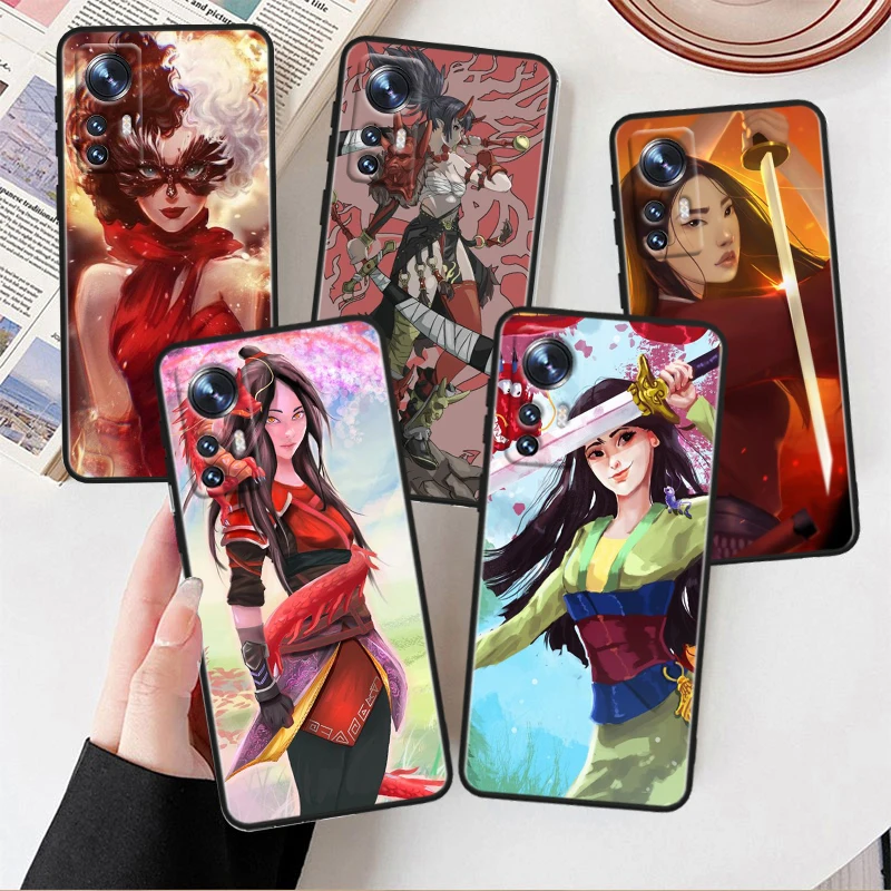 Мягкий черный чехол для телефона Disney Mulan Xiaomi Mi 13 12T 12S 12X 11i 11X 11T Play HyperCharge Lite Ultra Pro