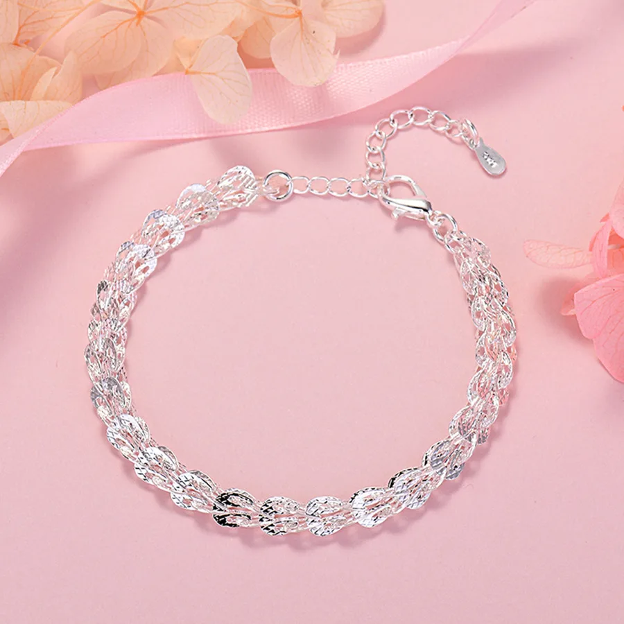 

Silver Color Geometry Bracelet For Women Designer Jewelry Accessories Wholesale Gift Female Free Shipping Items Christmas GaaBou