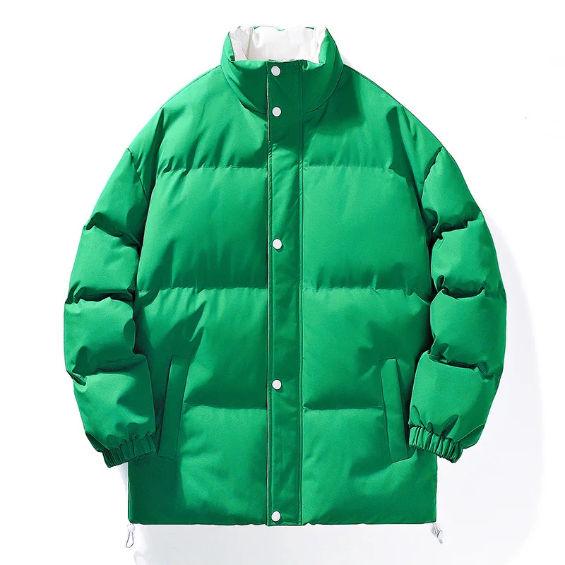 Cotton-padded Men's Winter Plus Velvet Thickened Padded Jacket Ins Tide Brand Loose All-match Bread Cotton Clothing