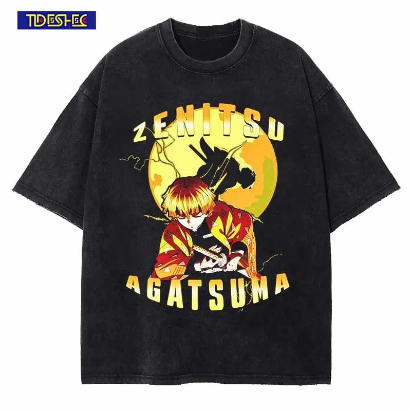 

Модная уличная одежда 2023 в стиле хип-хоп, футболка с японским аниме принтом для мужчин, Повседневная футболка унисекс в стиле Харадзюку с ко...