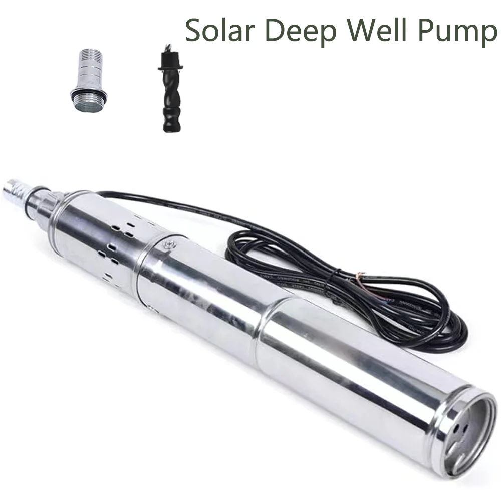 1HP 140M Солнечный водяной насос 750W DC48V 3-дюймовый корпус из нержавеющей стали