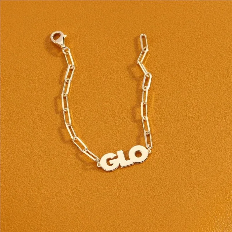 Браслет-цепочка из нержавеющей стали с именем ребенка