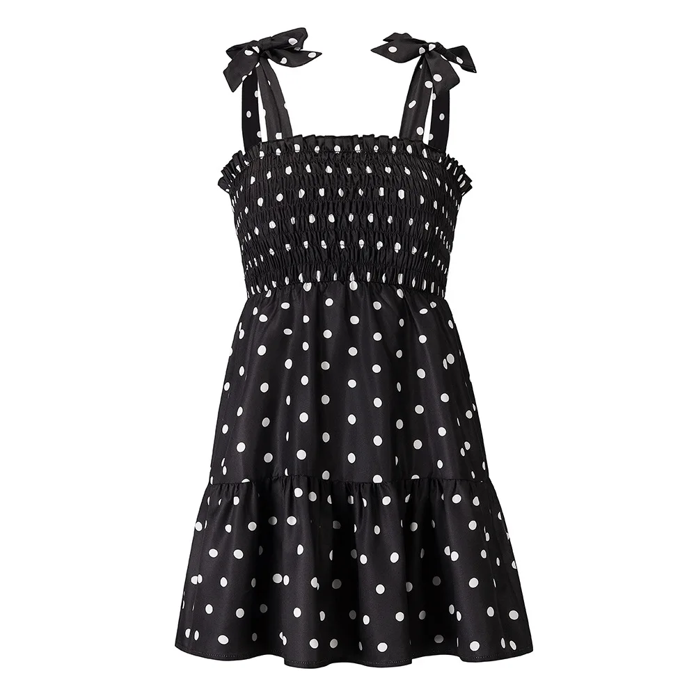 

2022 summer new dress sexy polka dot print slip dress White