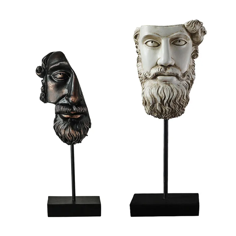 Скандинавская контрастная греческая мудрый маска фигурка артикул скульптура