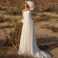 beach wedding dress tulle aline wedding dresses for bride 2022 wedding gowns with train