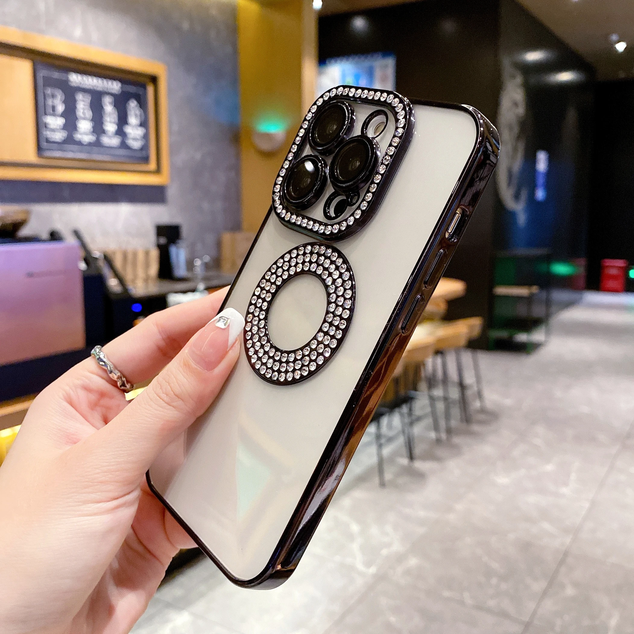 Блестящий бриллиантовый Прозрачный чехол для телефона iPhone 15 14 13 12 11 Pro Max