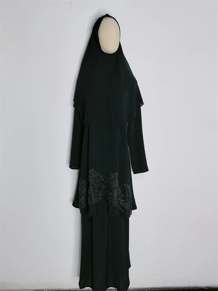 Рамадан однотонный комплект из трех предметов Абая топы юбка скромные