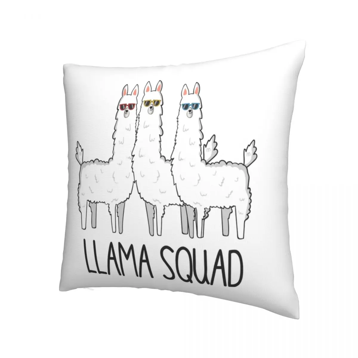 

Funny Cute Llama T Shirt Llama Squad Alpaca Pillowcase Cushion Cover Decorative Animal Pillow Case Cover Home Square 40*40cm
