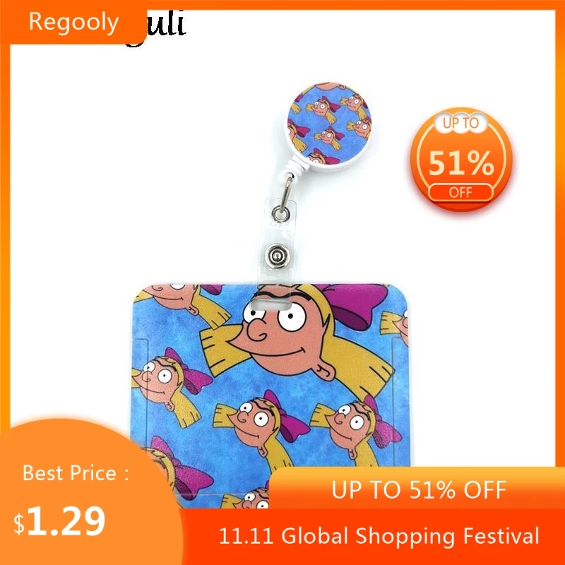 

Anime Characters Girl Cartoon Cute Credit Card Holder Lanyard Women Men Kid Badge Reel ID Name Bus Clips Card Badge Holder