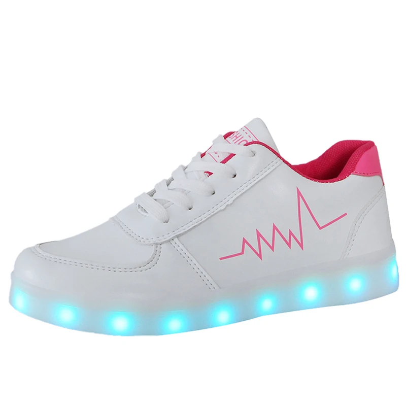 

Size 30-41 Boys Girls Luminous Shoes with Light Up Sole Kids Lighted Led Slippers with USB Charged Glowing Sneakers for Children
