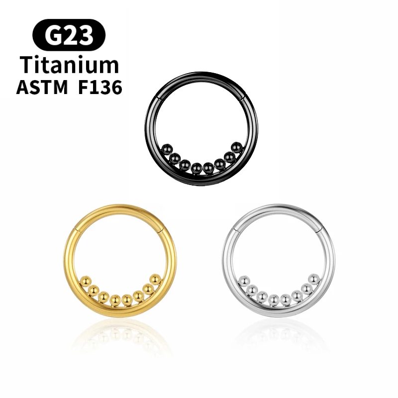 

1Pcs F136 Titanium Piercing Earrings Nose Rings Helix Diaphragm Clicker Tragus Cartilage Spiral Body Jewelry Earrings for Women