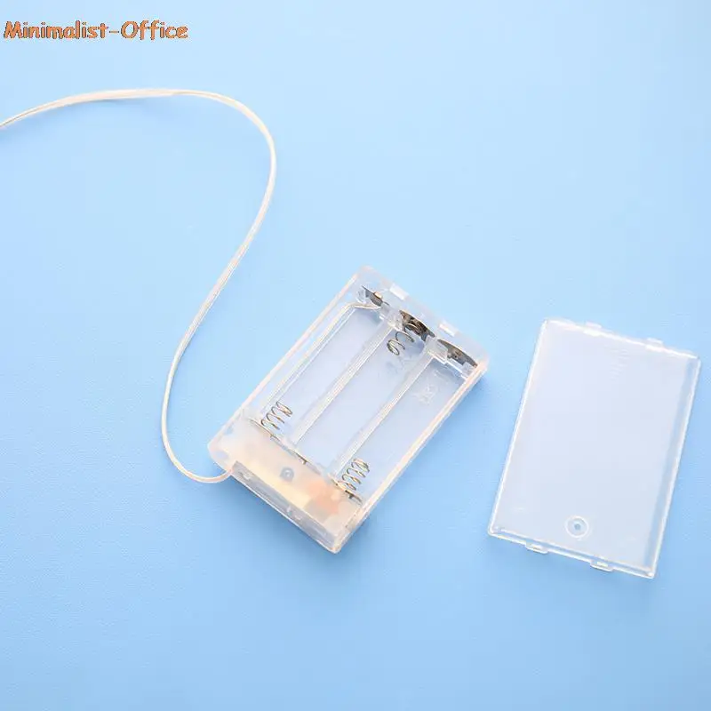 

Clear 3AA Battery Box Case With Switch AA Battery Holder Battery Storage Case