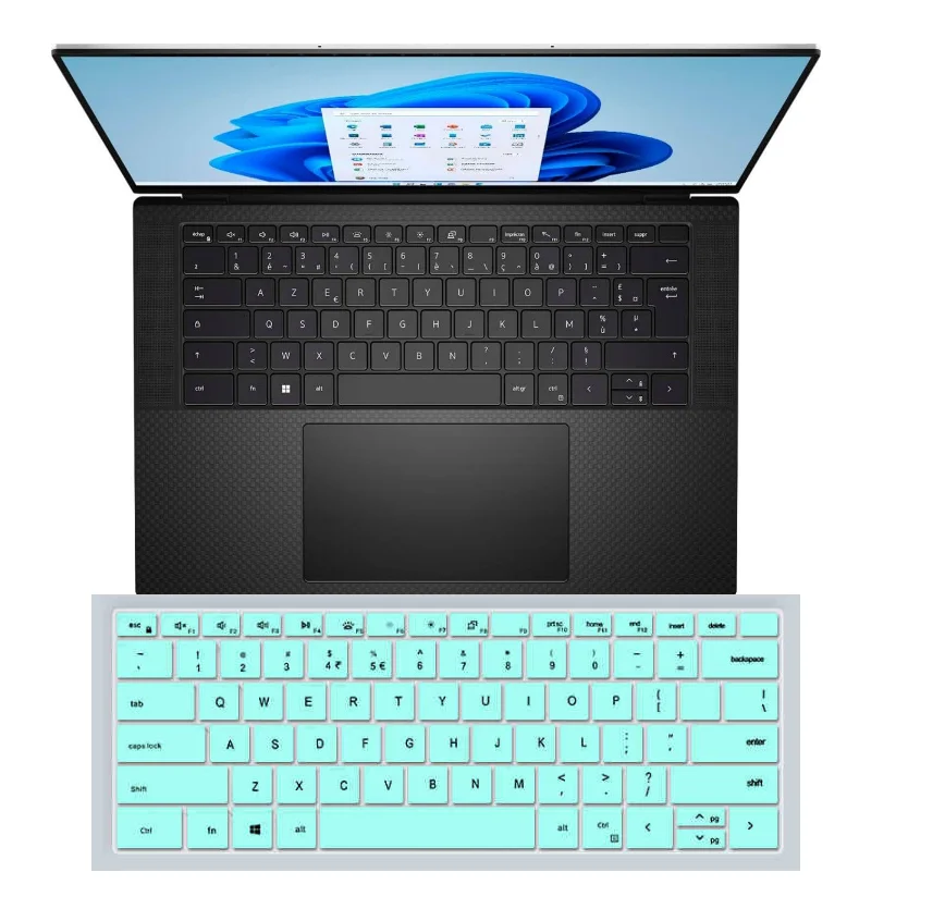 Силиконовая накладка на клавиатуру для ноутбука Dell XPS 15 2024 2023 2022 9530 9500 9510 9520 6 и 17 9720