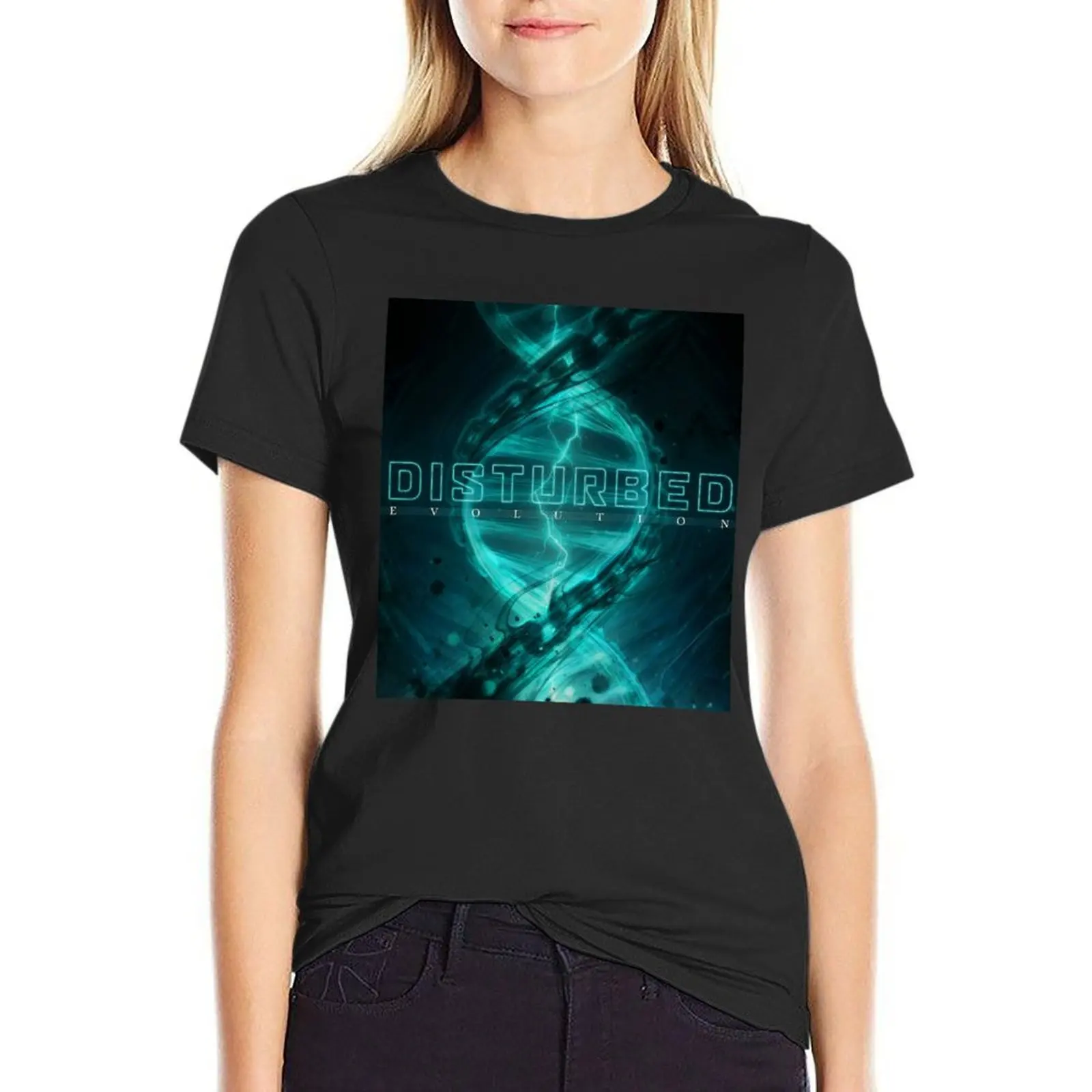 Женская Черно-зеленая футболка с принтом ДНК-Малли