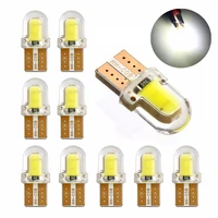 10pcsbag car interior lamps t10 194 168 w5w cob 4 smd led canbus silica bright white clearance license light bulbs car lights