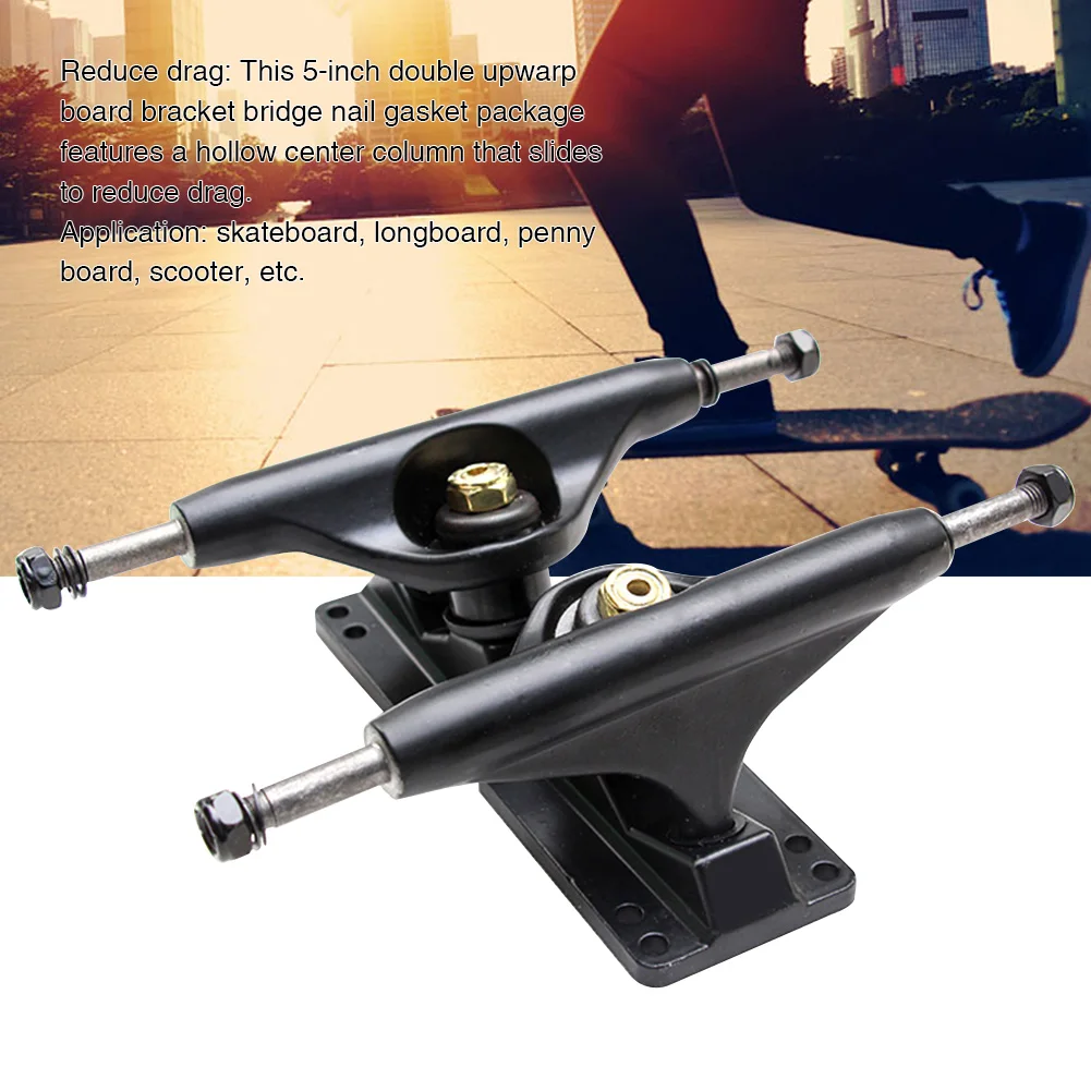 

5 Inches Universal Skateboard Truck Gasket Double Rocker Shockproof Reduce Drag Aluminum Alloy Independent Bridge Longboard