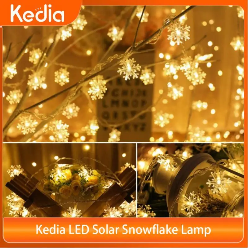 

Kedia LED Solar Snowflake Lights 6.5m 30 Courtyard Lights 8 Modes Home Garden Night Light Christmas Solar Decorative Night Lamps