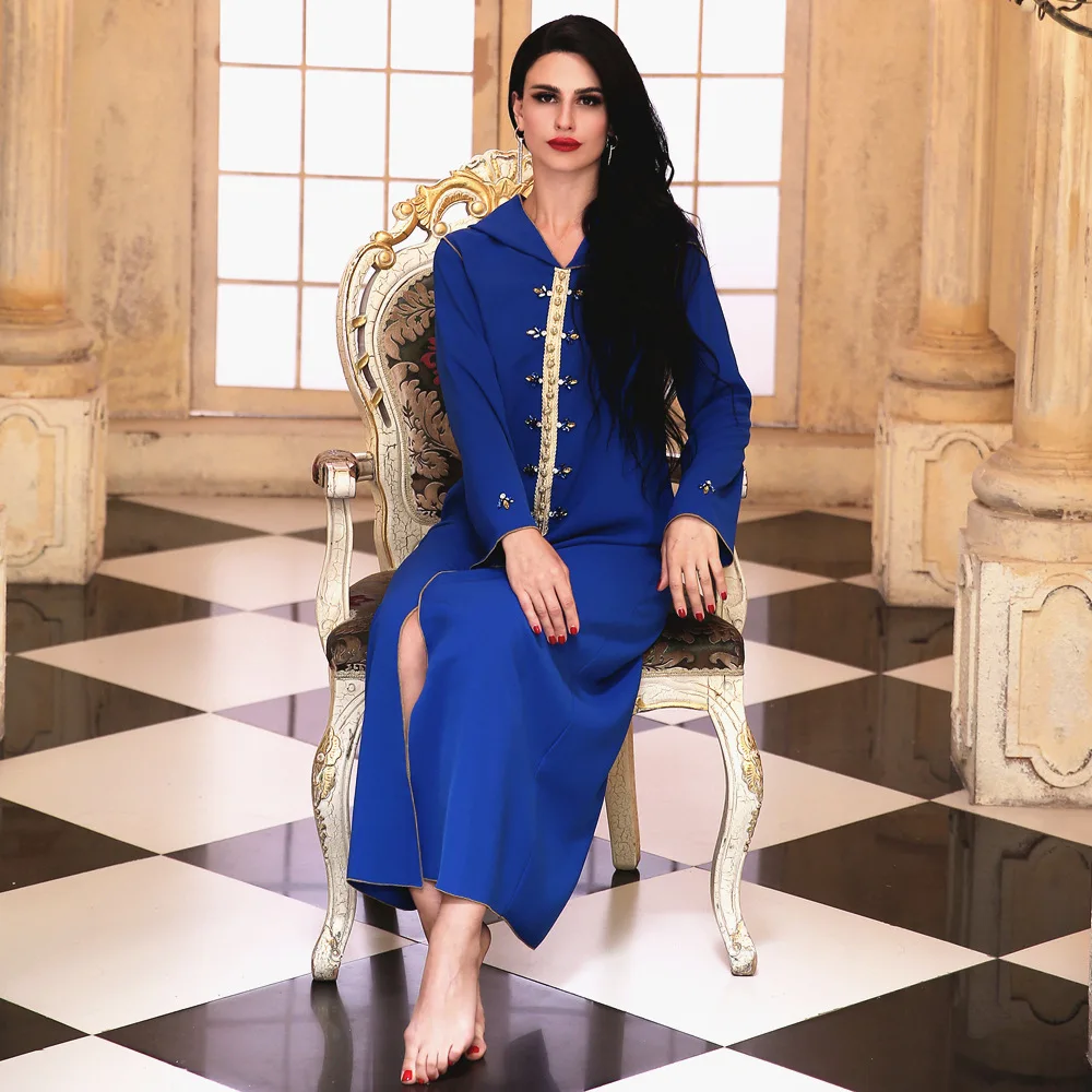 

Caftan Marocain Eid Абая для женщин Дубай Abaya Турция мусульманское платье мусульманский Кафтан Вечерние платья халат Djellaba Femme