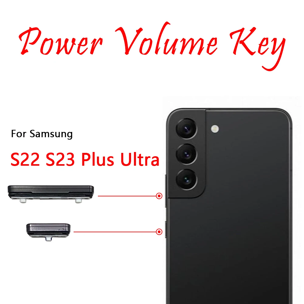 

New Power button For Samsung Galaxy S22 S23 Plus Ultra Side Button On Off Holder Adapter Push Side Key Power Volume Button Parts