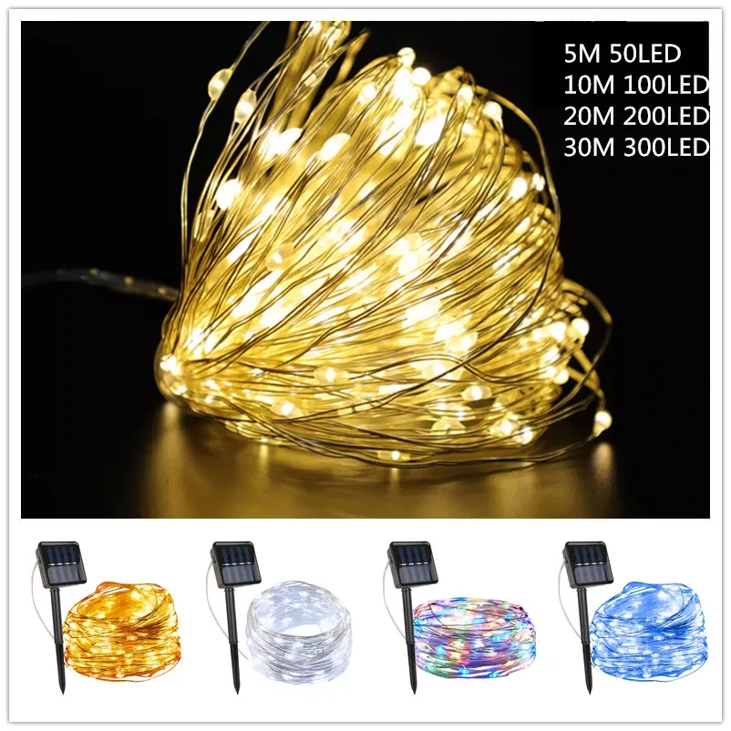 

2023NEW LED Solar Lights Outdoor Lamp String Lights for Christmas Decoration Waterproof Fairy Lights Garden Garland Led