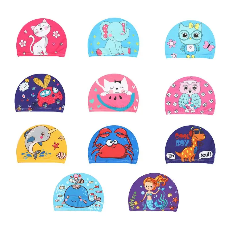 

Детская шапочка для плавания с милыми мультяшными животными, водонепроницаемые защитные уши