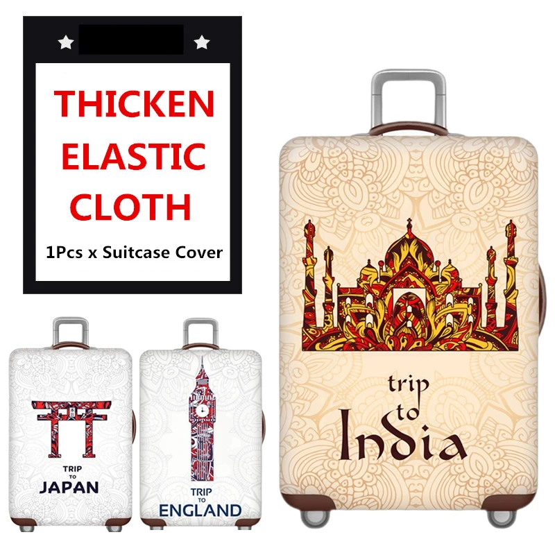 

30-32inch State Buildings Luggage Protective Cover Suit Suitcase Sheath Trolley Covers Travel Accessorie Suitable Case Dust Item