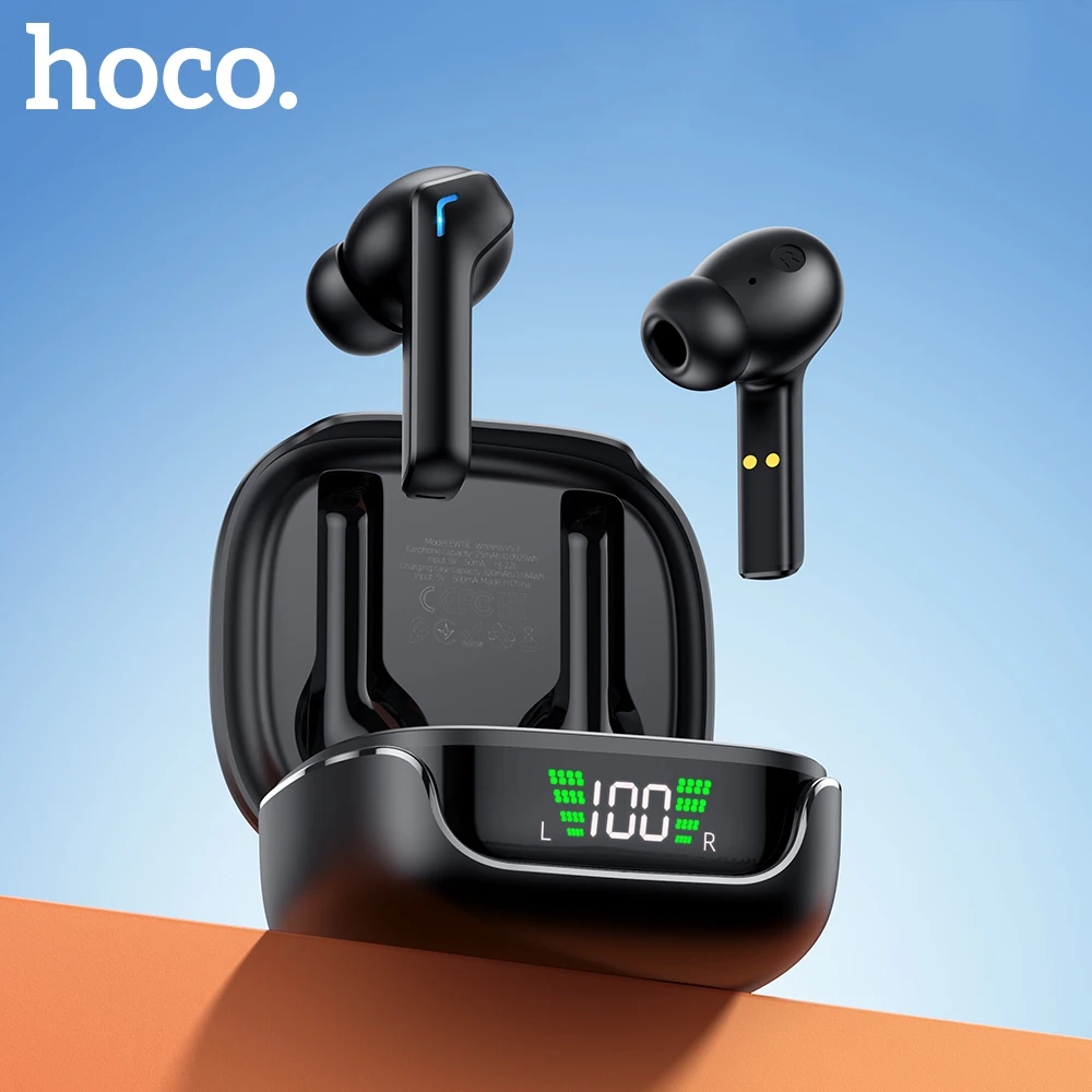  Беспроводные наушники HOCO True TWS Bluetooth, игровые спортивные наушники-вкладыши с шумоподавлением, наушники с сенсорным управлением для iphone
