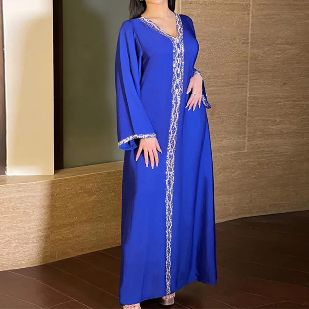 

Abaya Dubai Turkey Muslim Fashion Hijab Dress Islam Clothing Diamond Long Dresses for Women Robe De Moda Musulman Djellaba Femme