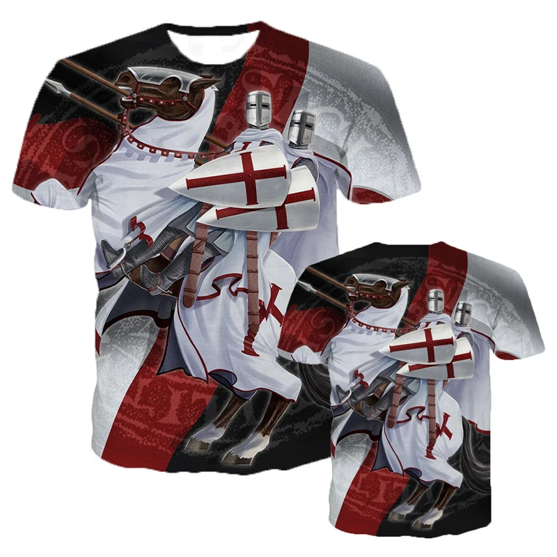 

Knights Templar 3D Printed T Shirt Men Women Summer Fashion Casual Short Sleeve T-shirt Cool Streetwear Oversized Tee Tops