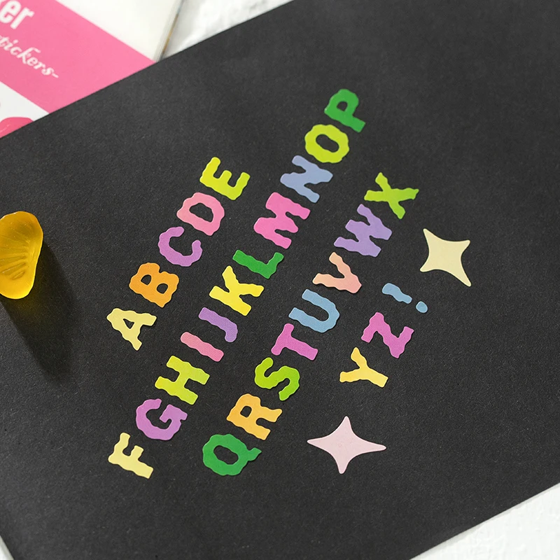 

1 упаковка радужных наклеек, градиентные разноцветные материалы для скрапбукинга «сделай сам» на английском языке, канцелярские товары, гр...