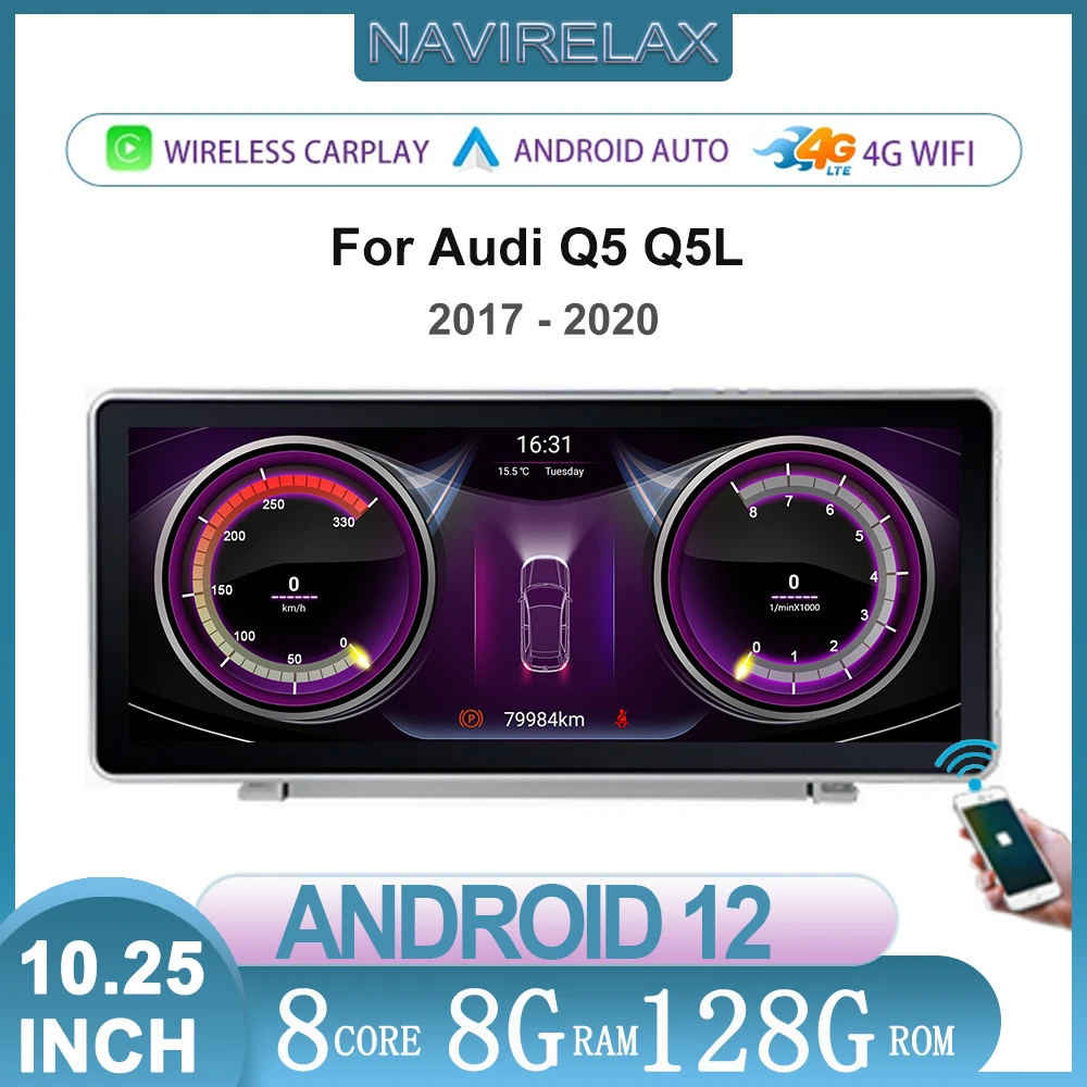 

Автомагнитола для Audi Q5 Q5L, 10,25 дюйма, Android 12, GPS, Wi-Fi