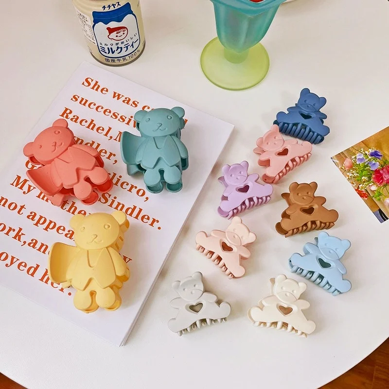 

Korean Style Bear Hair Claw Clamp for Women Girls Kids Hairpin Crabclaw Hairbands Washface Hair Accessories Headwear