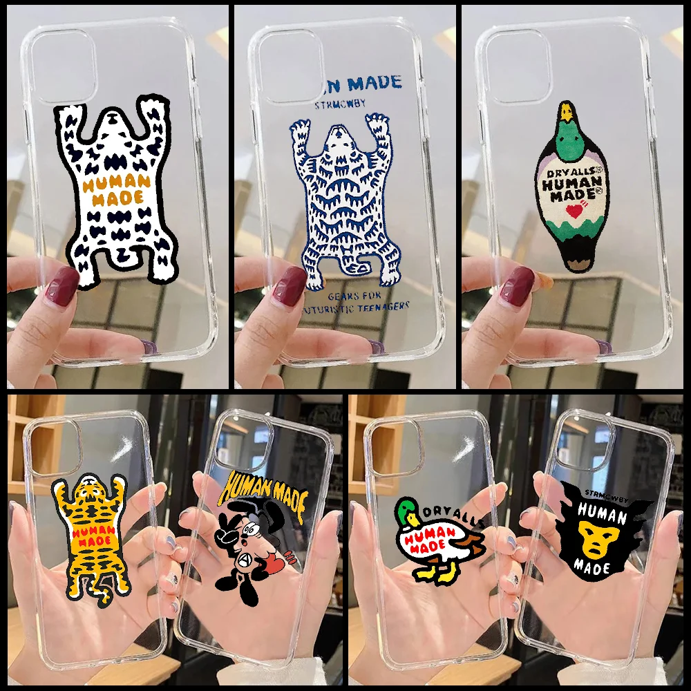 

Fashion NIGO HUMAN MADE Phone Case For iphone SE 2020 6 6S 7 8 11 12 13 Mini Plus X XS XR Pro Max transparent silicone cover tpu