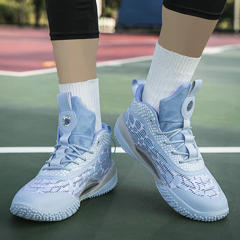 New Reflective Men Basketball Shoes for Women KIids Basketball Sneakers High Quality Outdoor Practical Basketball Training Shoes