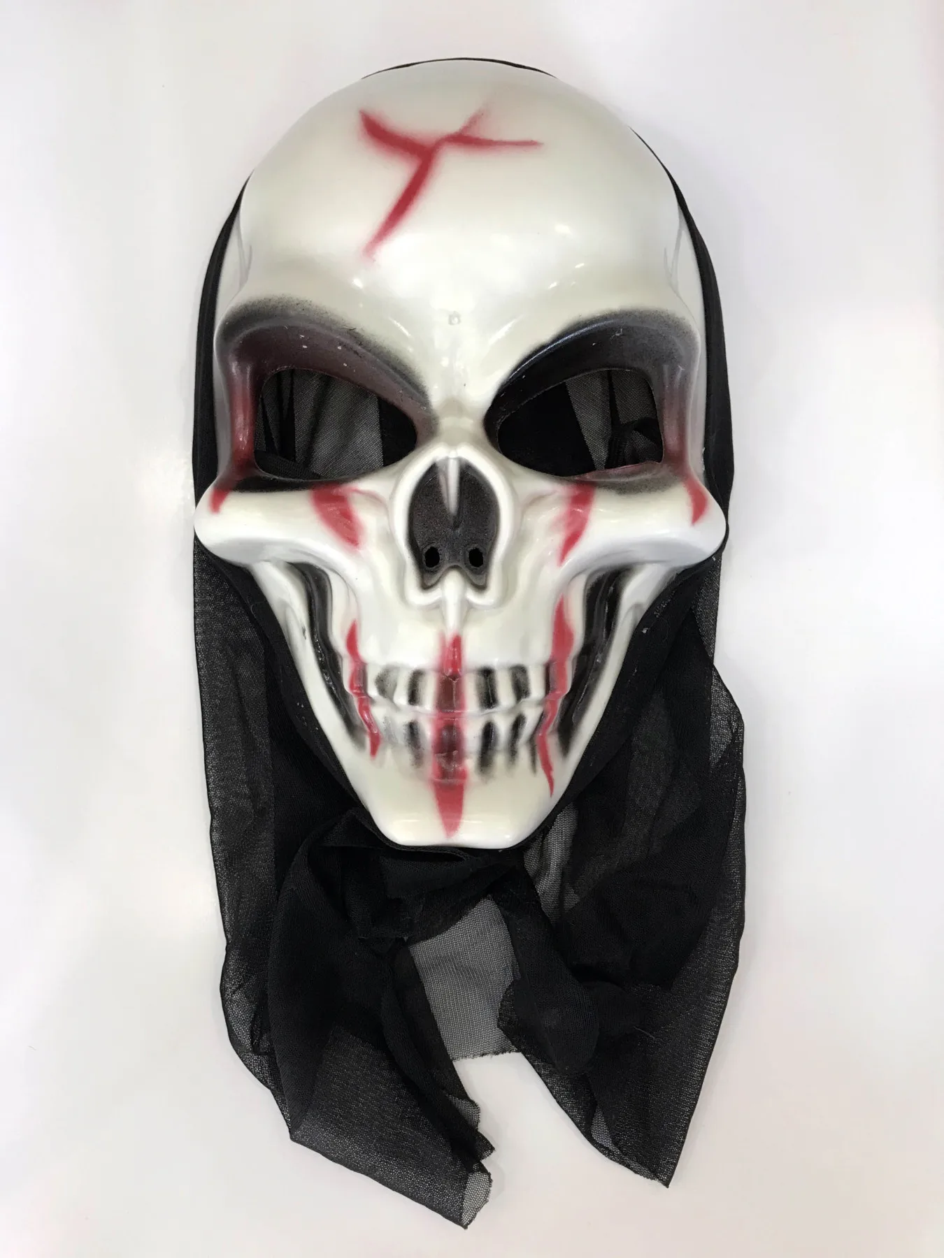 

Аксессуары для вечерние, ужасная маска из Красной полосы с накидкой каньдолу смайликом