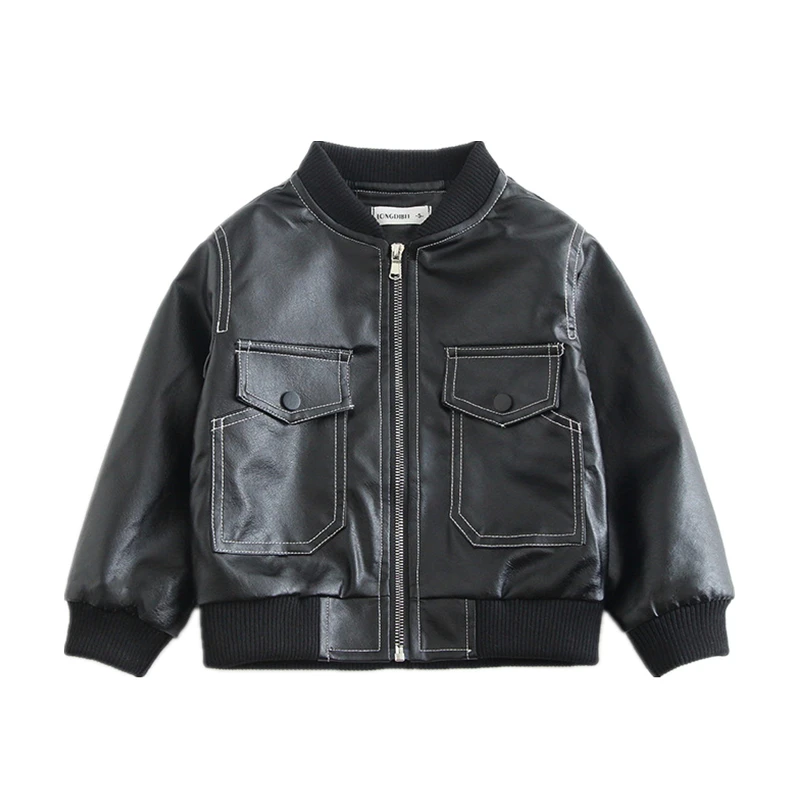 

Модная верхняя одежда для мальчиков, новинка, демисезонная куртка из искусственной кожи для мальчиков, детское теплое пальто Simier для мальчи...